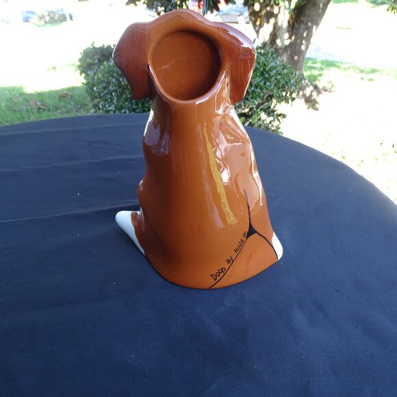 Dogs By Nina Lyman Boxer Vase Puppy Ceramic - Picture 5 of 7